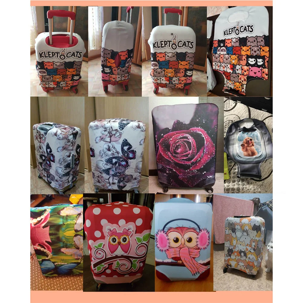 ZMH1134F26 - XL - Housses De Bagage Colorées À Imprimé Chien Chat Hibou