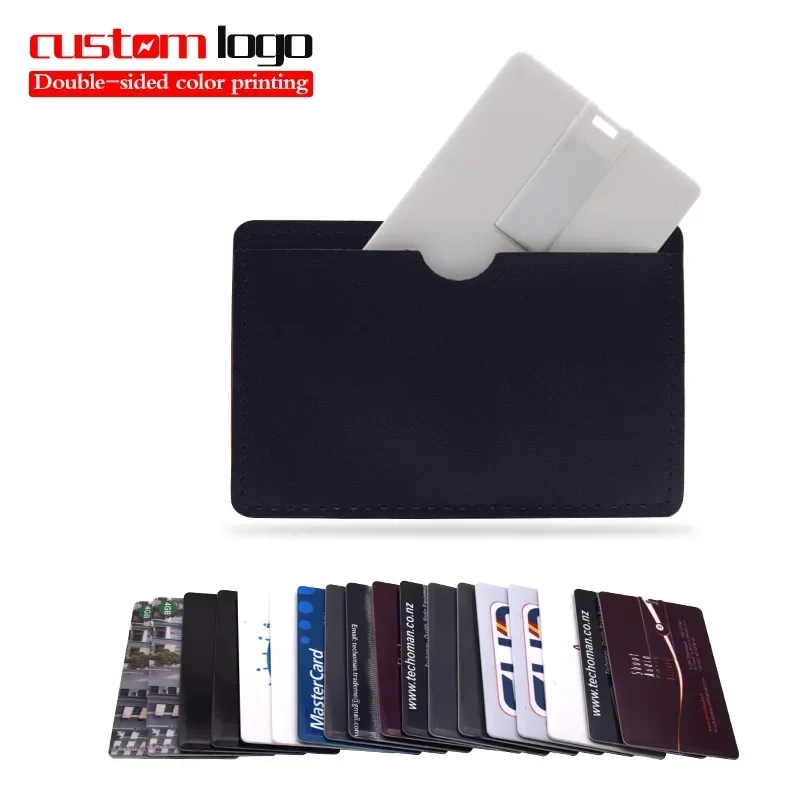20 개/몫 신용 카드 USB 플래시 드라이브 2.0 Pendrive 64GB 32GB 16GB 8GB 4GB 메모리 스틱 펜 드라이브 Usb 사용자 정의 로고 비즈니스 선물