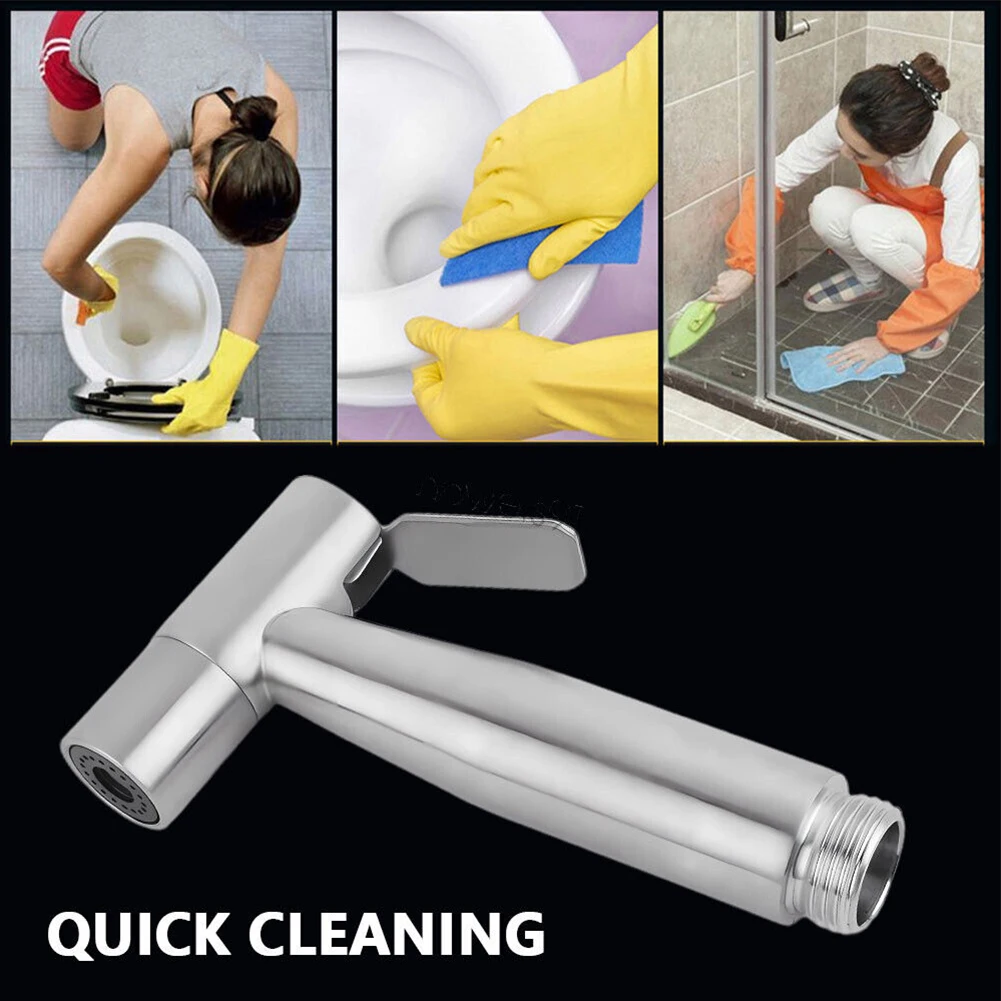 1pc Bidet Sprayer Toilet Handheld Bathroom Hand Bidet Faucet Stainless Steel Bathroom Shower Head Handheld Self Cleaning Tool