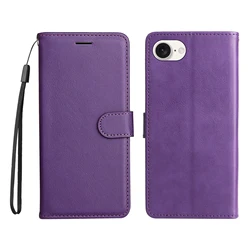 Leather Flip Wallet Phone Case with Stand and Card Holder - Protective Cover - iPhone 15 Plus (PURPLE)