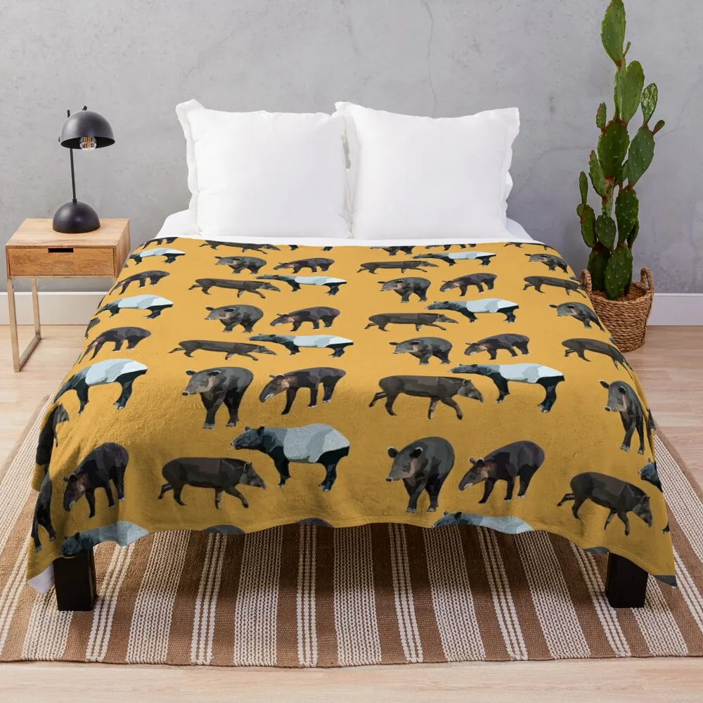 

T is for Tapir Throw Blanket Luxury Thicken Fluffys Large Blankets