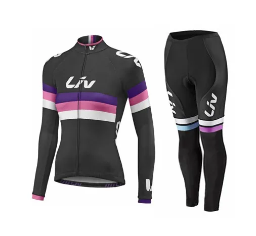 LIV 2024 Women Autumn Cycling Jersey Set Long Sleeve Breathable Clothing MTB Maillot Ropa Ciclismo Bicycle Outdoor Sportswear 3