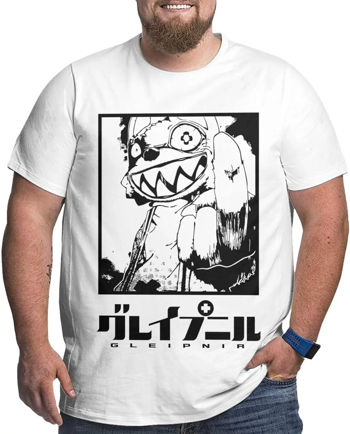 

Anime Big Size Mens T Shirt Gleipnir Crew Neck Short-Sleeve Tee Tops Custom Tees Shirts
