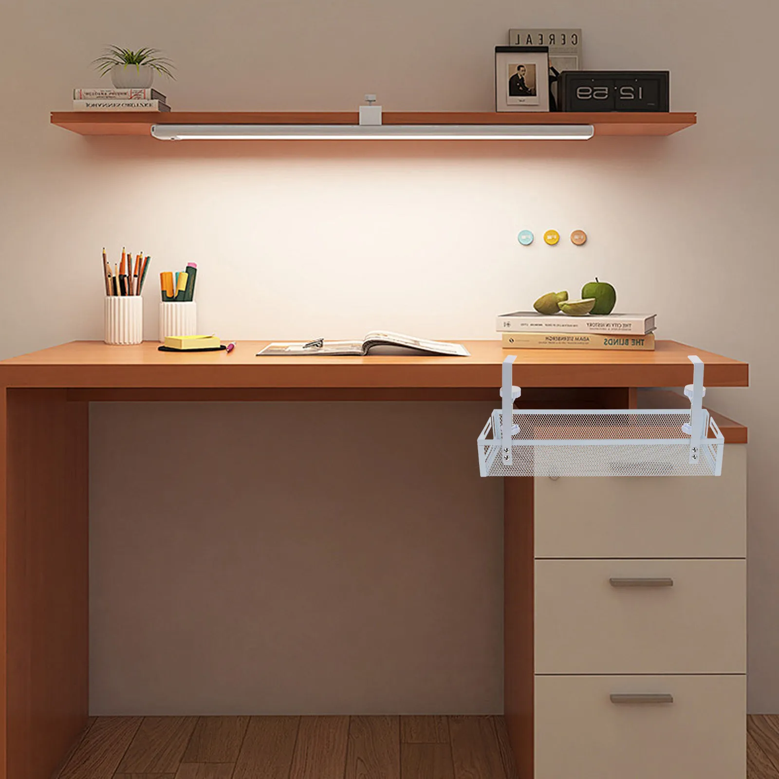 데스크 와이어 정리함 케이블 관리 데스크 아래 케이블 랙 메쉬 그리드 디자인 하중 지지 트레이 가정 사무실 코드 관리용