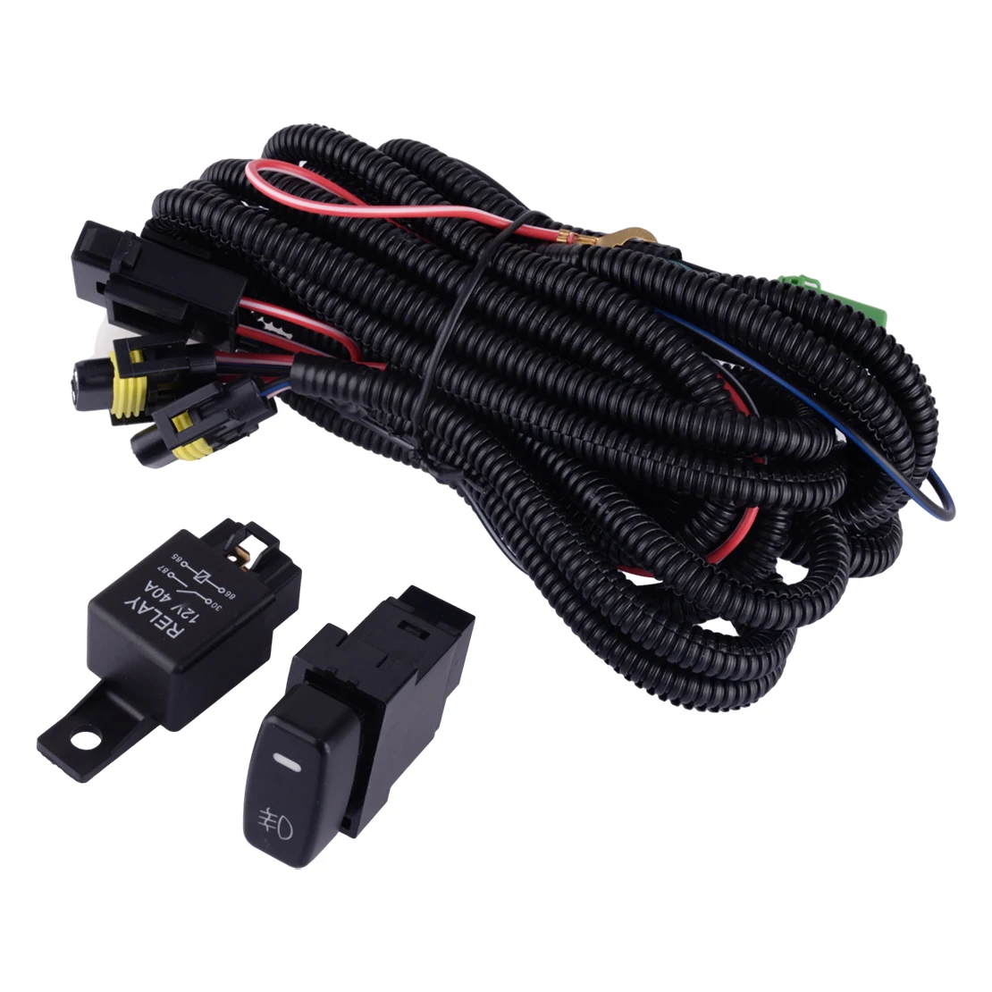 

H10 H12 HB3 HB4 HIR2 Fog Light Wire Harness LED Relay Switch Fit for Mitsubishi Outlander Lancer Pajero Eclipse Grandis 12V 40A