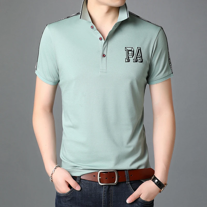 Men's Clothing Luxury Lapel Polos Designer High End Logo Polo Tshirts