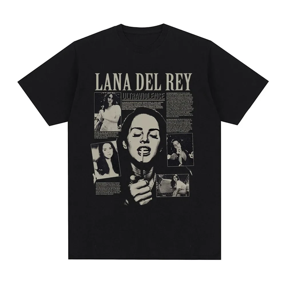 

Hot Singer Lana Del Rey Graphic T Shirts Ultraviolence Music Album Short Sleeve T-shirt Unisex Fashion Vintage Oversized T Shirt