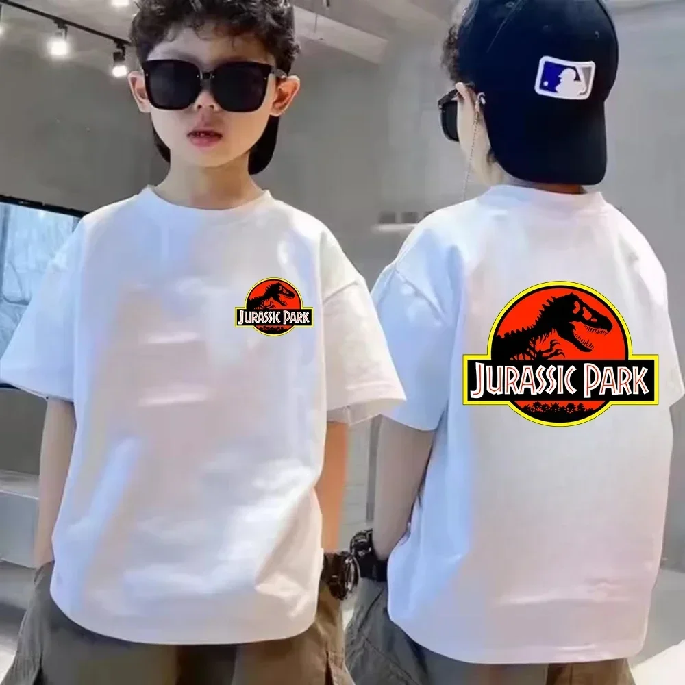 여름 쥬라기 세계 쥬라기 공원 공룡 코튼 어린이 T 셔츠 재미 있은 어린이 옷 소년 패션 캐주얼 스포츠 베이비 티셔츠 탑스