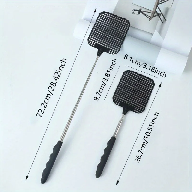 2PCS Retractable Fly Swatter Plastic Lengthening and Thickening Up To 73cm Domestic Mosquito Swatter To Repel Insects Indoor