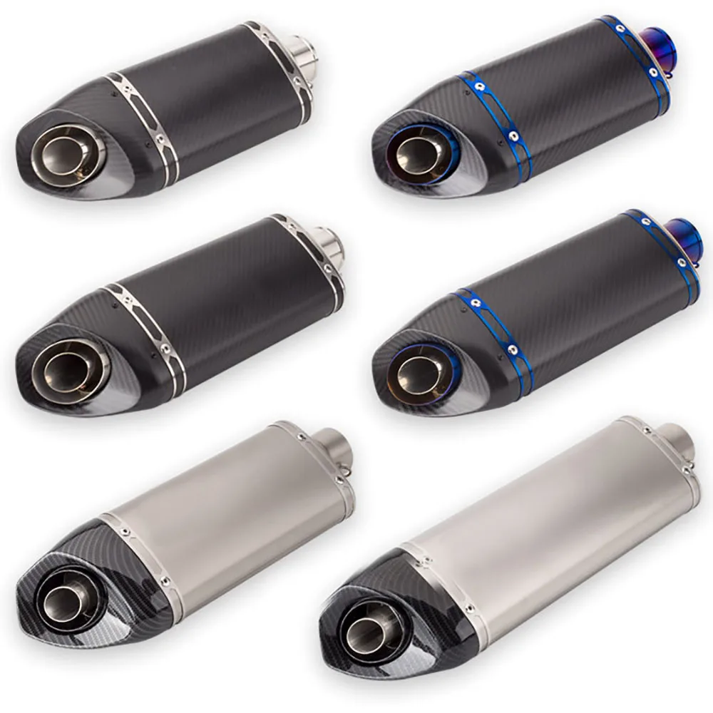 Motorcycle Exhaust Muffler Pipe Carbon Fiber Stainless Steel With Db Killer Escape Moto For Yamaha Tmax R1 Rc390 R6 Z400 Mt03