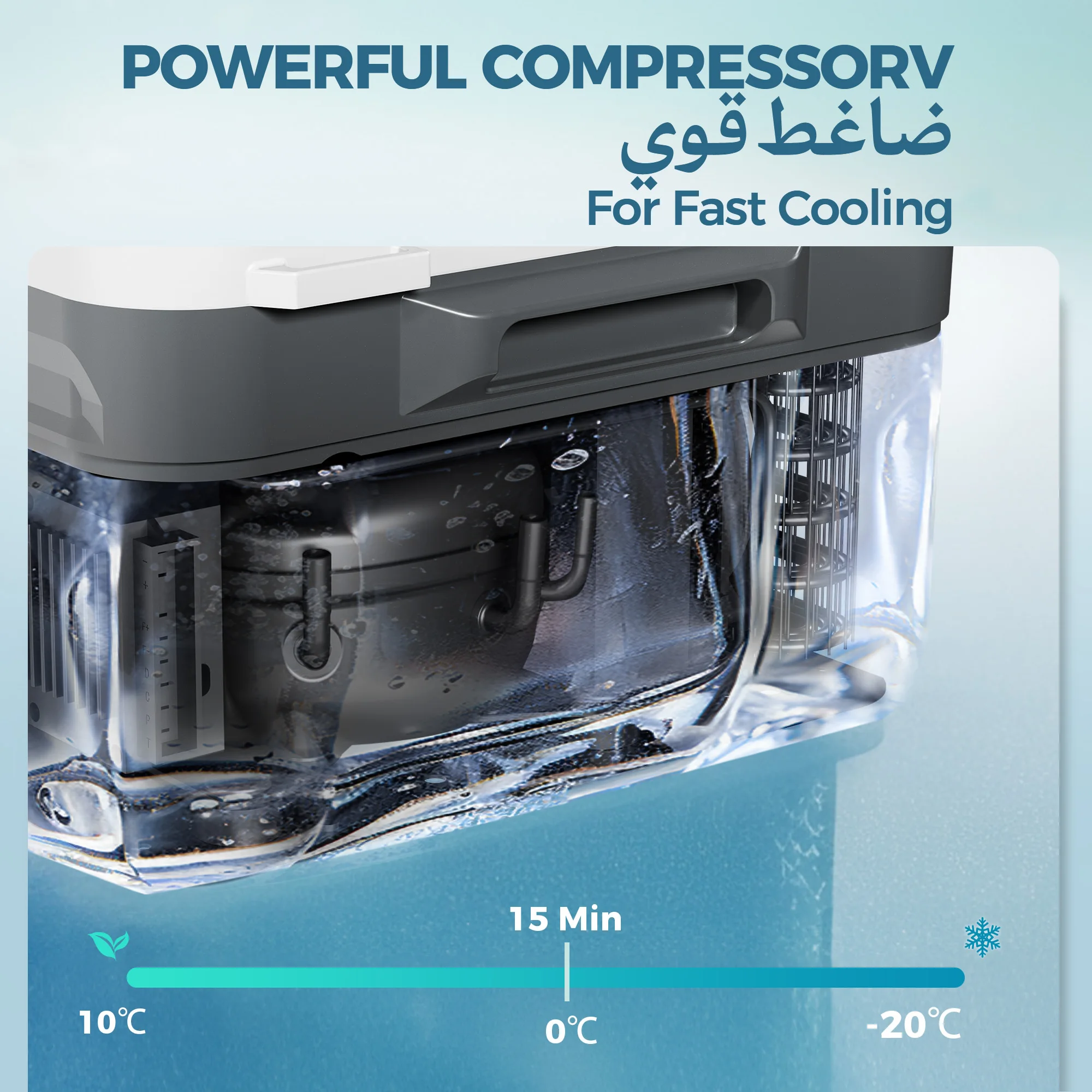 ثلاجة سيارة فاخرة ١٠ لتر تبريد عميق