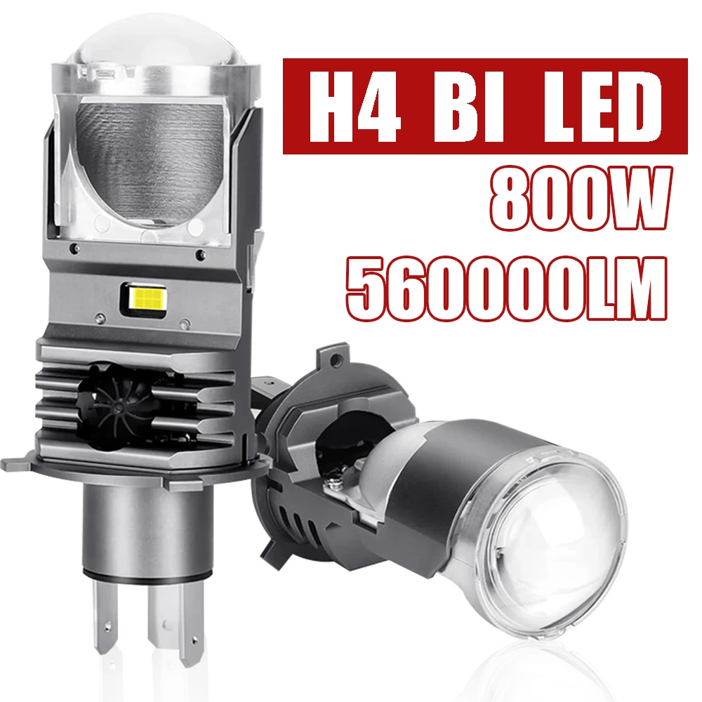 Led Lens H4 Bi LED Projector Lens 56000LM 800W Car Headlight Bulbs Hi/Lo Beam Projector Lens Canbus Auto Headlight Car Bulb Lens