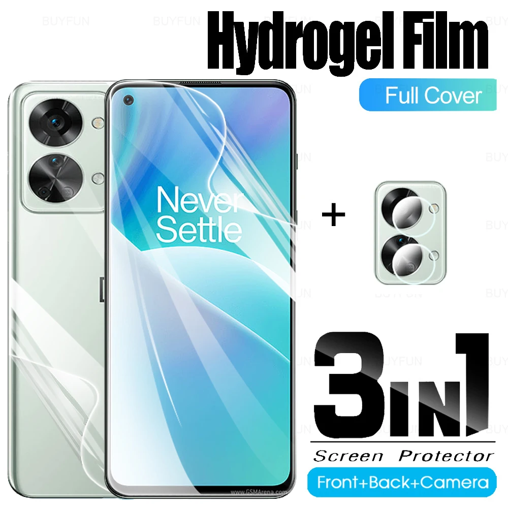 

3in1 Hydrogel Film For OnePlus Nord 2T 5G Camera Lens Protective Film One Plus Nord 2 T Nord2T 6.43'' Screen Protector Not Glass