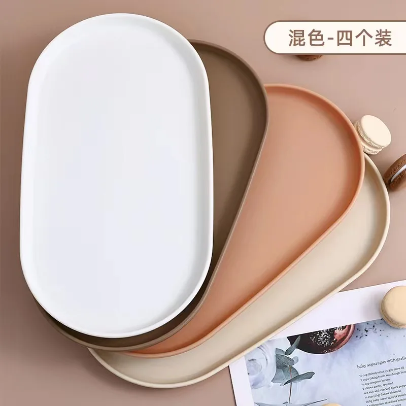 Big Multicolor Oval Plate Jewelry Key Tray Desktop Organizer Plate Multifunctional Decorative Kitchen