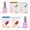 FZANEST Glossy Top Coat Gel Polish UV Gel 15ml Diamond High Gloss Gel Nails Polish Base and Top Lasting Over 45days Top Coat Set 5