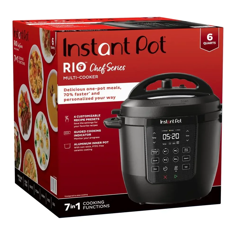 6 Quart Aluminum Ceramic Pressure Cooker Multi-Cooker with 7 Cooking Functions and Customizable Presets Dishwasher Safe Easy 3