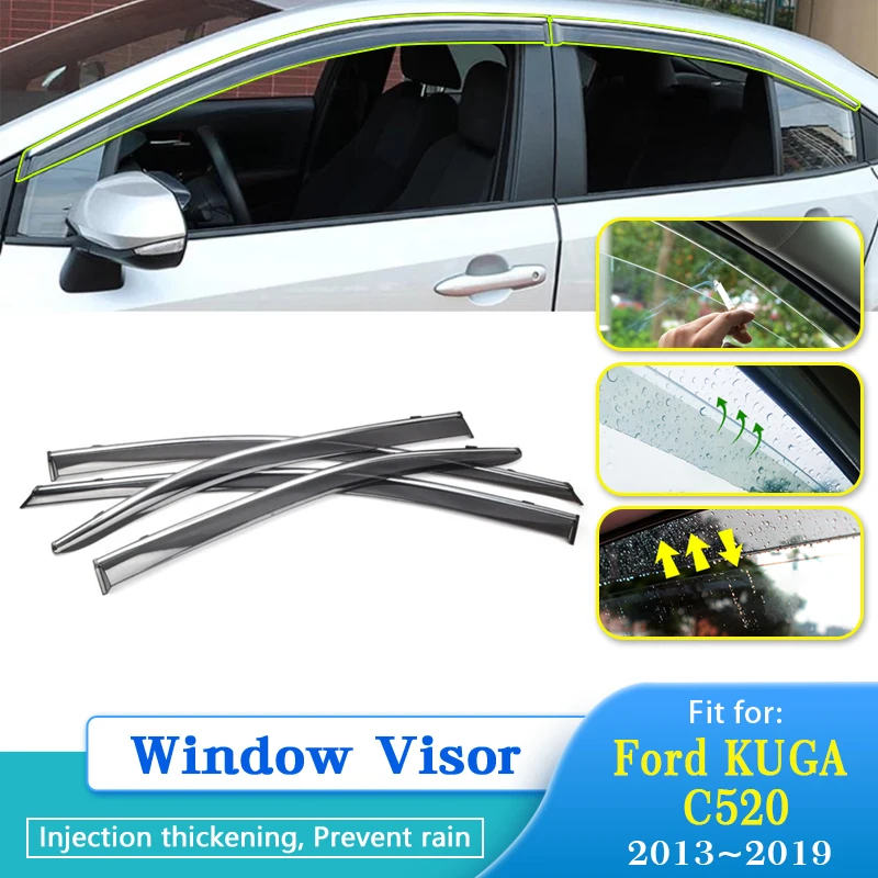Rain Deflector For Ford KUGA C520 2013~2019 Car Window Visor Antirain  Chuvento Botaguas Windabweiser 2018 2017 2016 2015 2014 - AliExpress