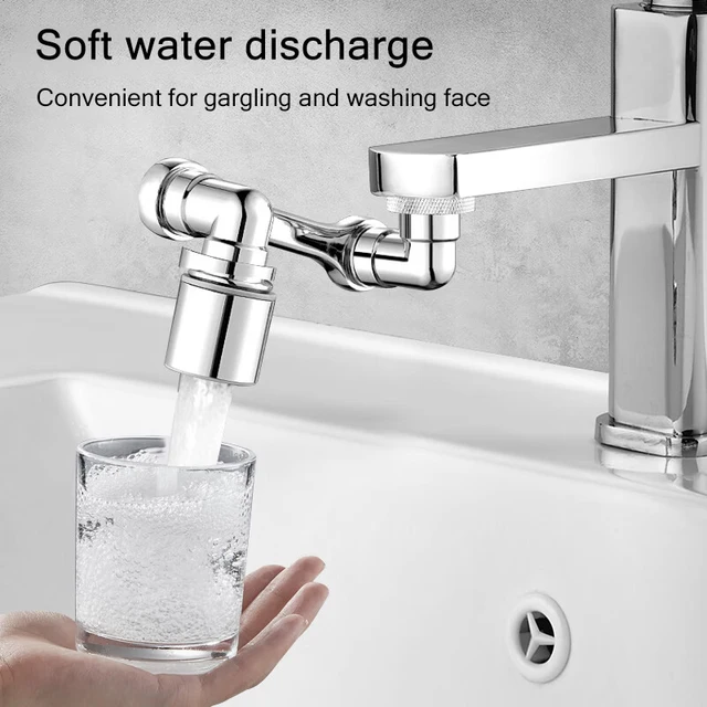 Universal Rotation Faucet Sprayer Head for Kitchen 1080° Rotating Faucet Aerator With Mechanical Arm SplashProof Faucet Extender 2