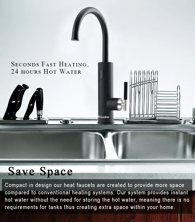 Description Picture 6 of itemBriwellna Electric Water Heater 220V Flowing Heater Kitchen Faucet 2 in 1 Tap Tankless Water Heating Mixer Electric Geyser