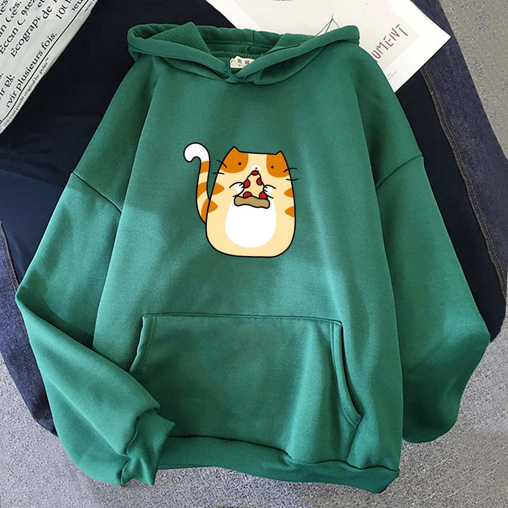 

Tabby Cat Eat Sandwich Hoodie Streetwear Cartoon Women Oversized Autumn Sweatshirts Ropa Mujer Harajuku Unisex Girls Sweatshirt