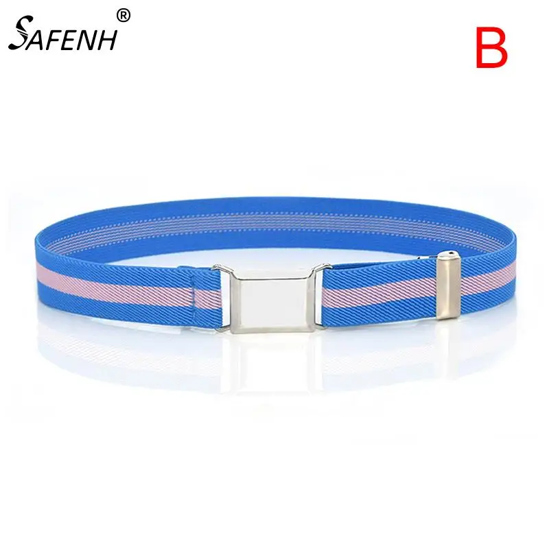 Adjustable Elastic Canvas Belts For Boy Girls Striped Stretch Western Strap Belt Kids Adjustable Buckle Belt Children Waistband images - 6