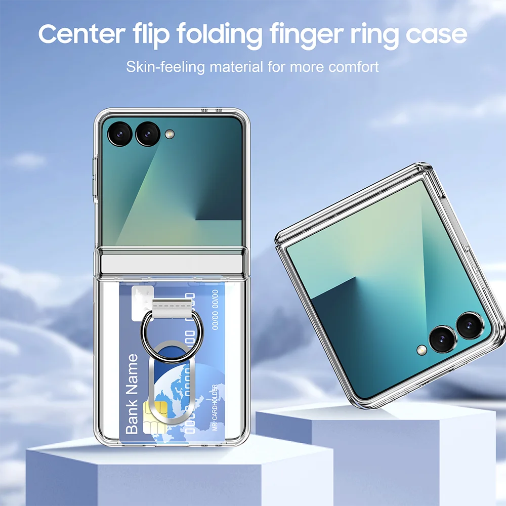Luxury Slim Wallet Clip Phone Case with Card Slot and Finger Ring – Shockproof Cover