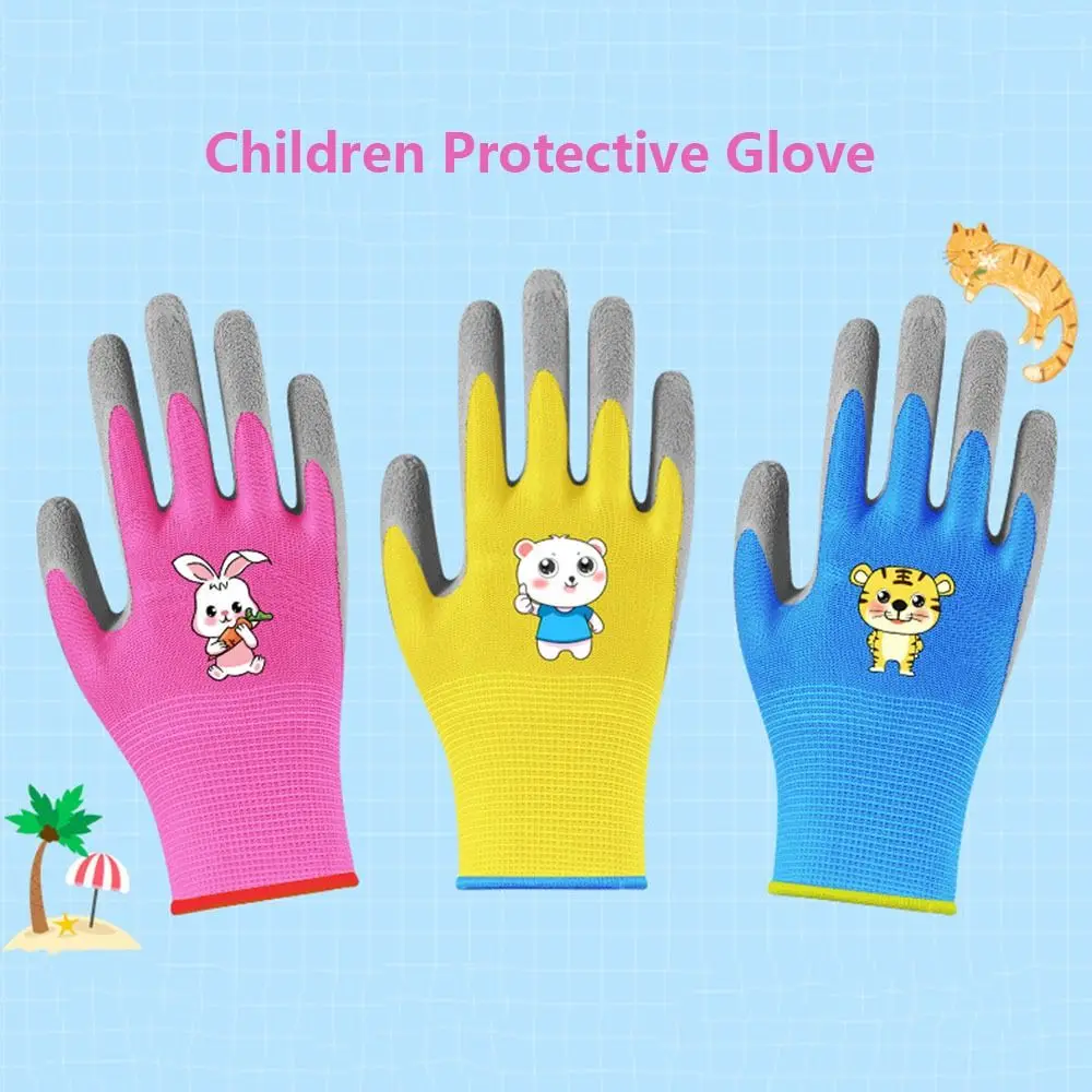 Waterproof Kid Gardening Gloves Breathable Safety Garden Work Gloves Animal Pattern Non-Slip Children Protective Glove Children