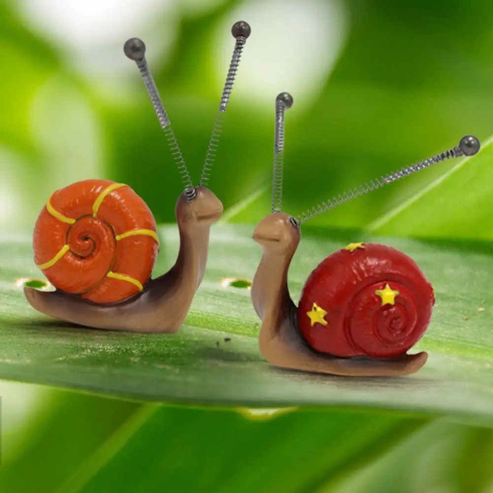Colorful Garden Snail Colorful Shell Snail Figurine Cute Cartoon Giardinaggio Art Dolls Modelli Solidi Per Decorativo Per Giardino
