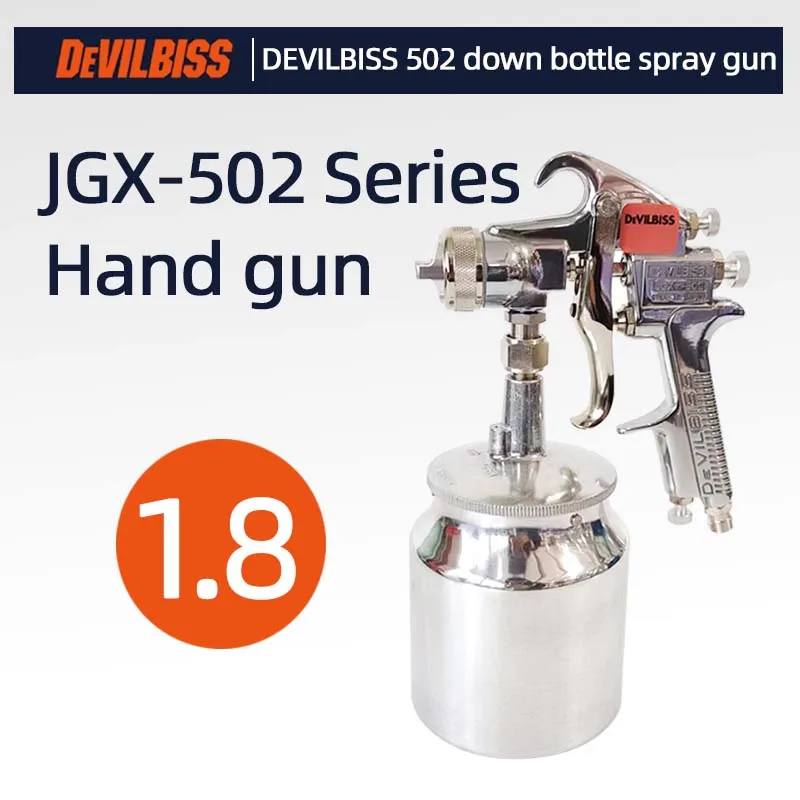 Original Japanese DEVILBIS Under Pot 1.8MM Nozzle 502 Stainless Steel Pot Car Paint Spray Gun