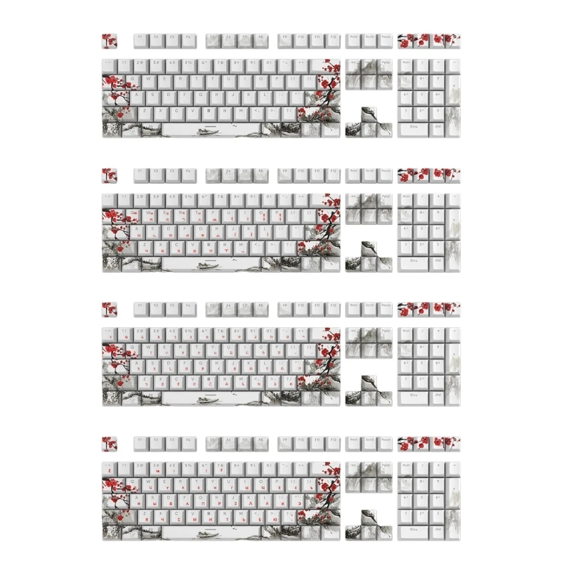 

108-клавишные OEM PBT DYESUB колпачки Plum Blossom для русской, корейской, японской клавиатуры