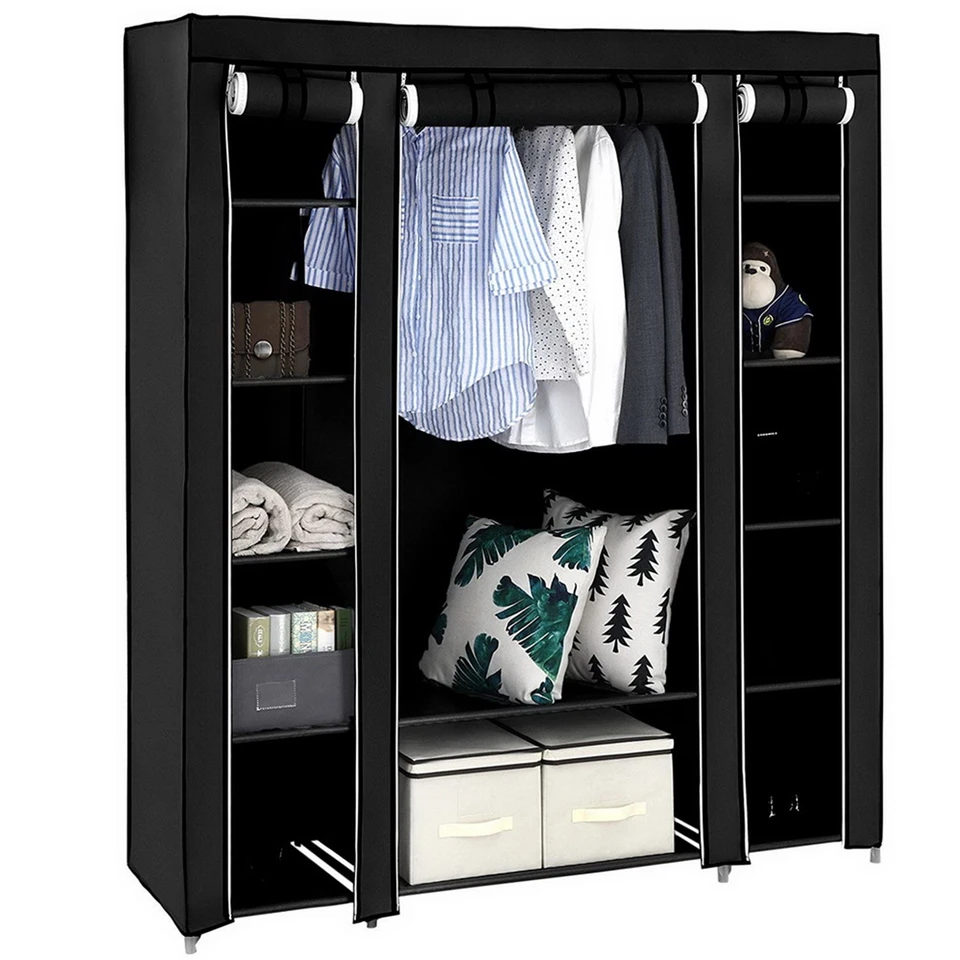 Portable 69 Inch Clothes Storage Organizer Wardrobe