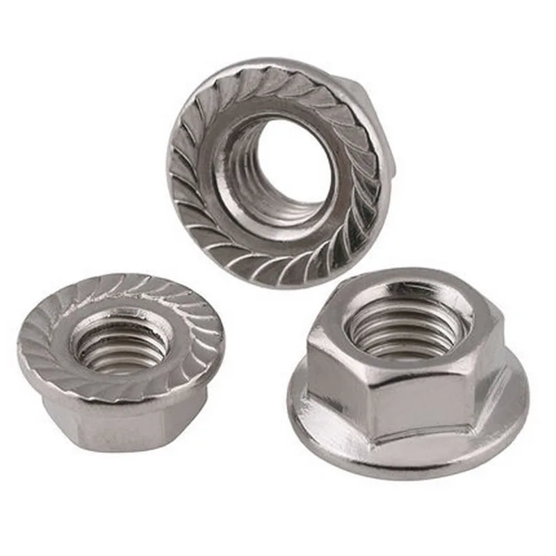 Description Picture 4 of itemM5-M12 Left Hand Thread Hex Serrated Flange Nut 304 Stainless Steel Reverse Thread Hexagon Serrated Spinlock Flange Nuts
