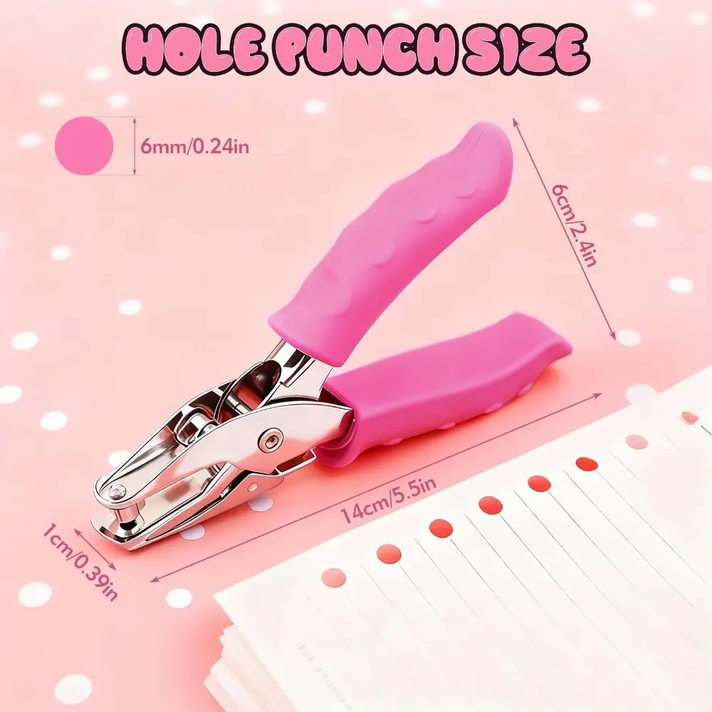 6mm 단일 구멍 펀치 원형 구멍 논슬립 핸들 작은 구멍 종이 펀치 DIY 수공구 종이 펀치