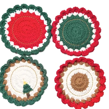 Hand Crochet Christmas Coaster Set 1
