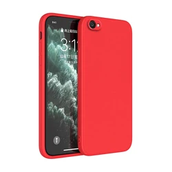 Luxury Square Liquid Silicone Soft Phone Case - Classic Edition for iPhone 6 Plus 6 sPlus (Red)