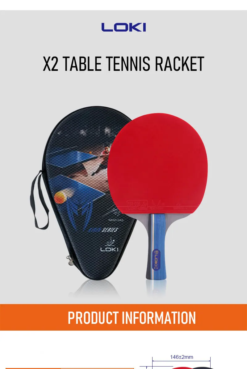 LOKI Tischtennisschläger X Serie 1 2 3 Sterne Ping-Pong-Paddel Pingpong-Schläger Freizeitschläger für Einstiegsspieler – Detail 5