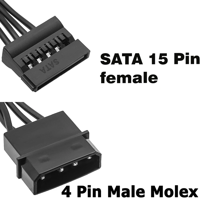 4Pin Hard Drive Power Cable Male To Female Splitter Adapter