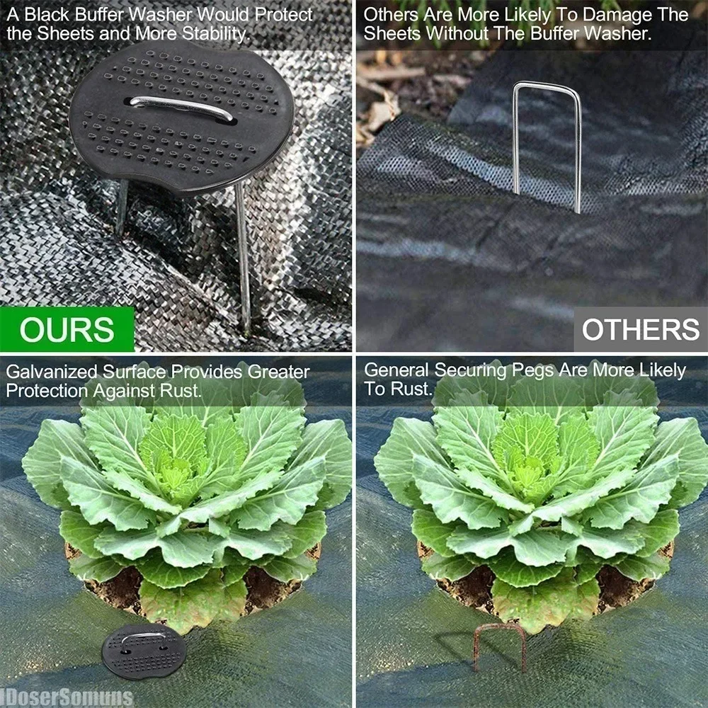 U-shaped Garden Pegs Metal Heavy Duty Fixing Tools for Securing Weed Control Landscape Fabric Artificial Grass, garden pegs