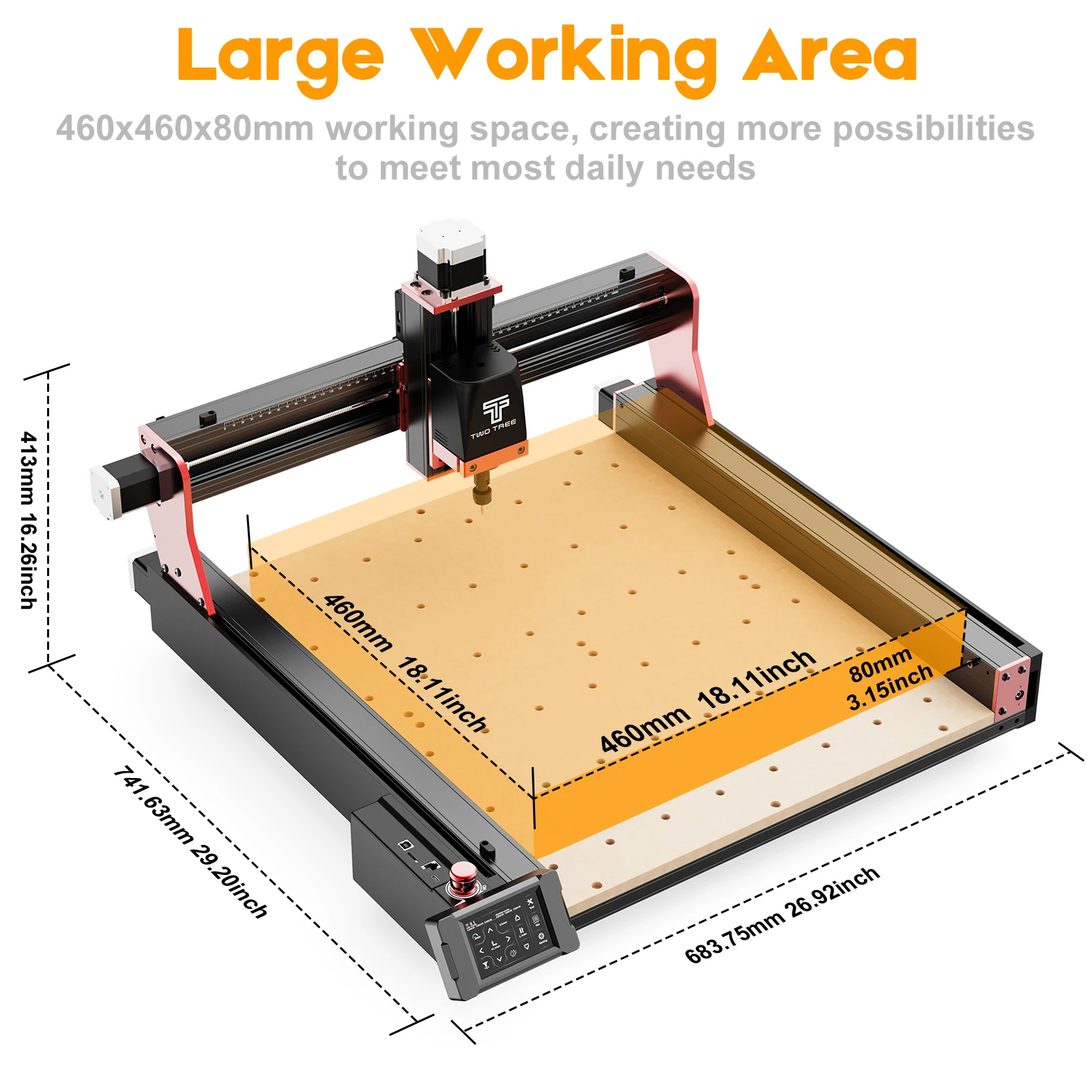 TwoTrees TTC450 PRO CNC Router Machine Corte e Gravação a Laser 4