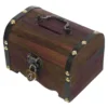 Treasure Chest Piggy Bank with Key Lock Wedding Coin Wooden Savings Dark Brown Child 5