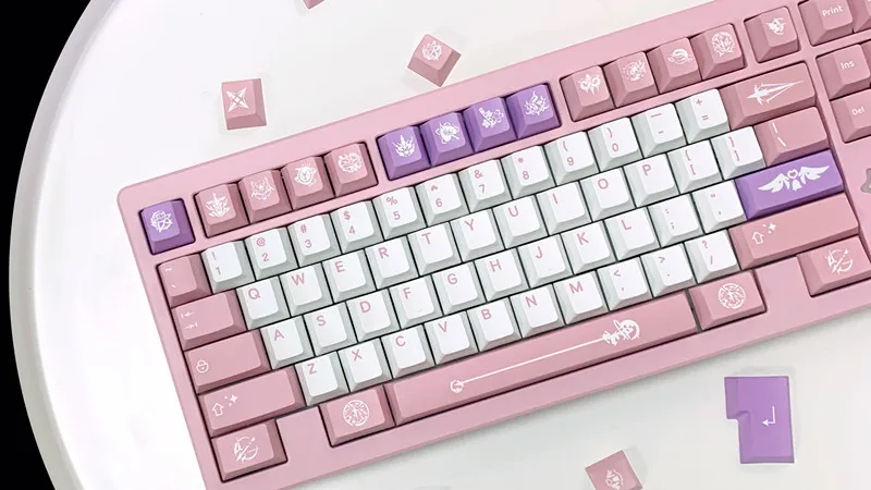 Anime Gaming Keycap Grupo 140 Teclas por Conjunto Elysia Keycaps Pbt Dye Subbed Perfil Cereja Honkai Impacto Keychron Gh60 Gk64 - Imagem 3