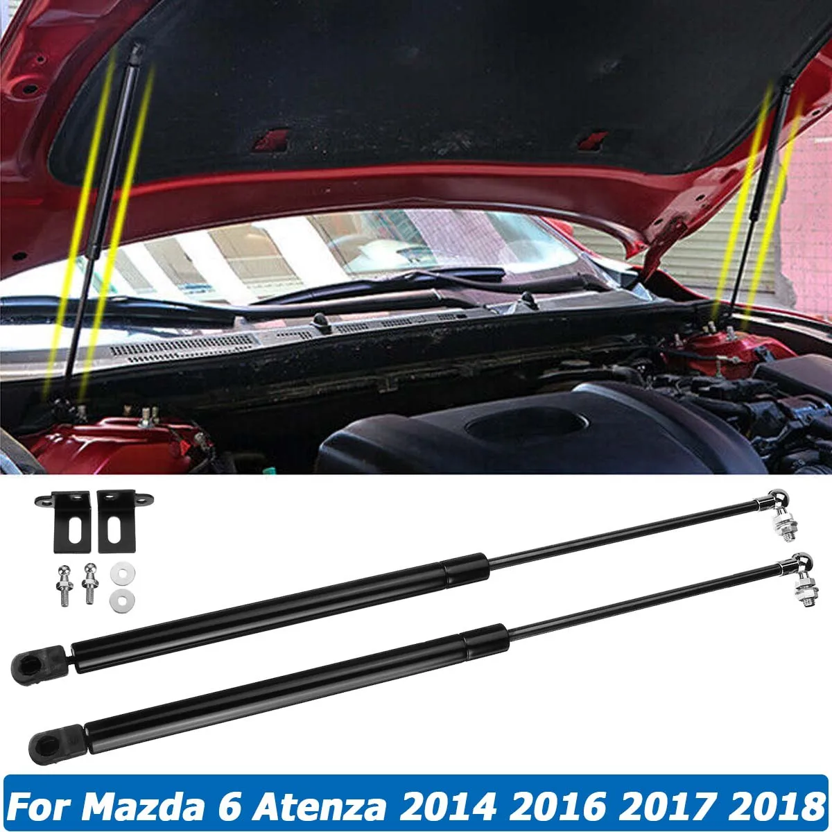 

For Mazda 6 Atenza 2014 2016 2017 2018 Front Engine Cover Hood Shock Lift Struts Bar Support Arm Rod Hydraulic Gas Spring
