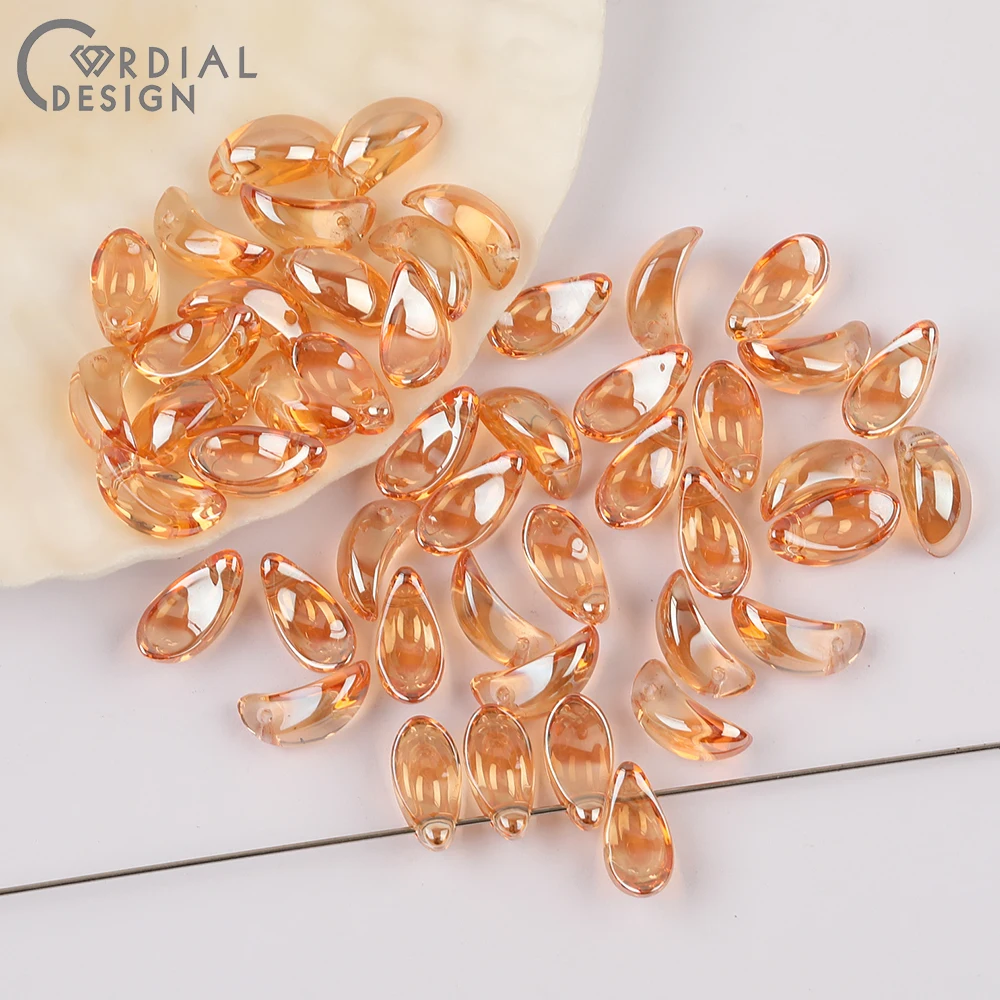 Cordial Design 6*13MM 400pcs Beads Making/Aurora Effect/DIY Glass Bead/Hand Made/Petal Shape/Jewelry Findings & Components - cordial