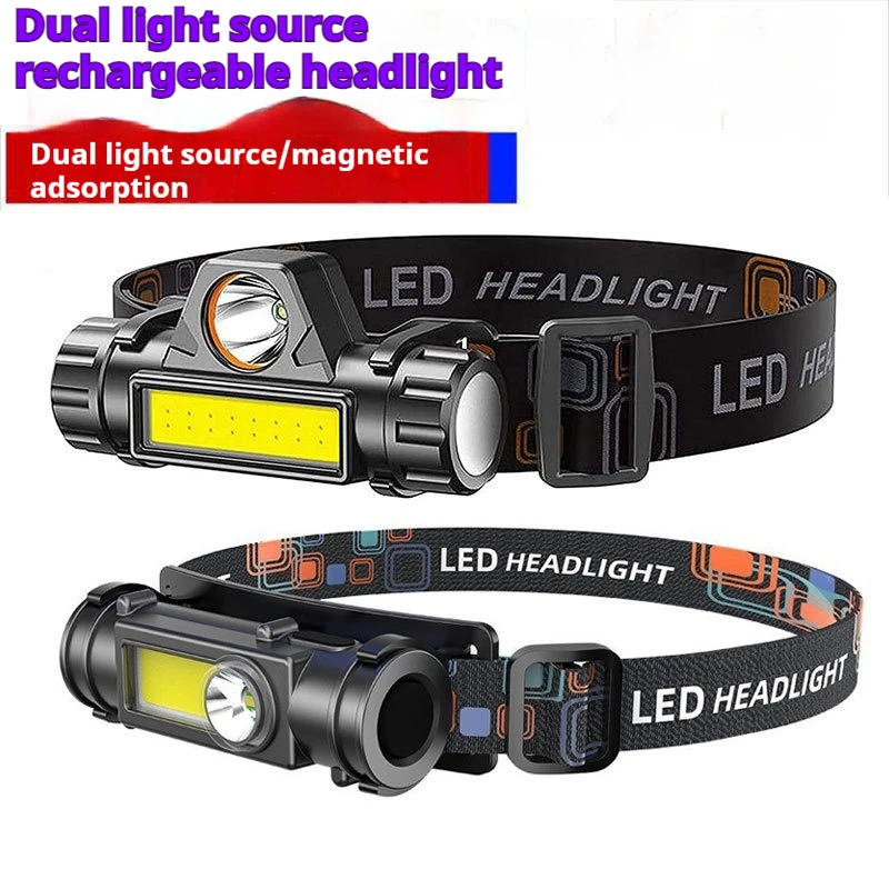 Rechargeable Fishing LED Headlamp Outdoor Fishing Camping Headlight XPE COB Work Strong Magnetic Powerful Super Bright