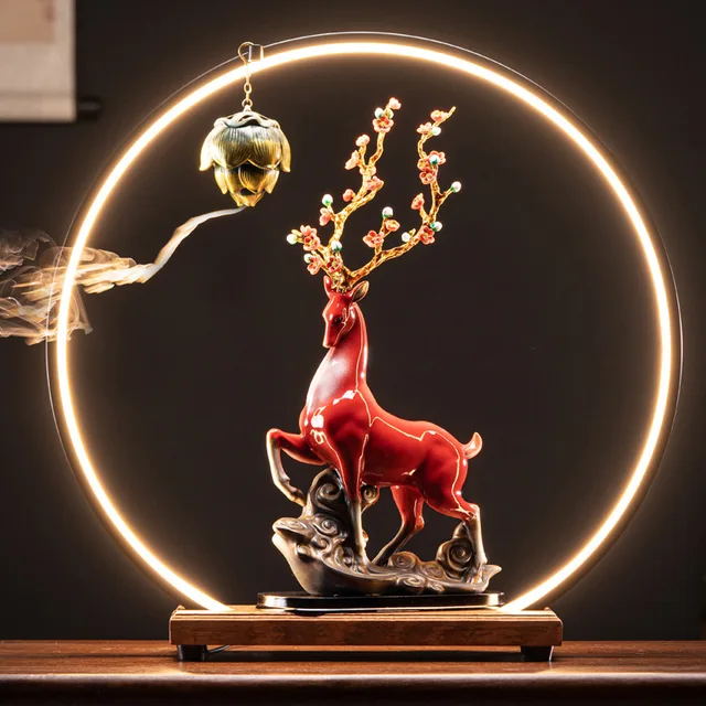 Új Iroda, Tanulás, Nappali, Csúcsminőségű Kerámia Szarvasok Dekoráció, Otthoni Füstölő, Füstölő Vízesés Tartó - Image 2