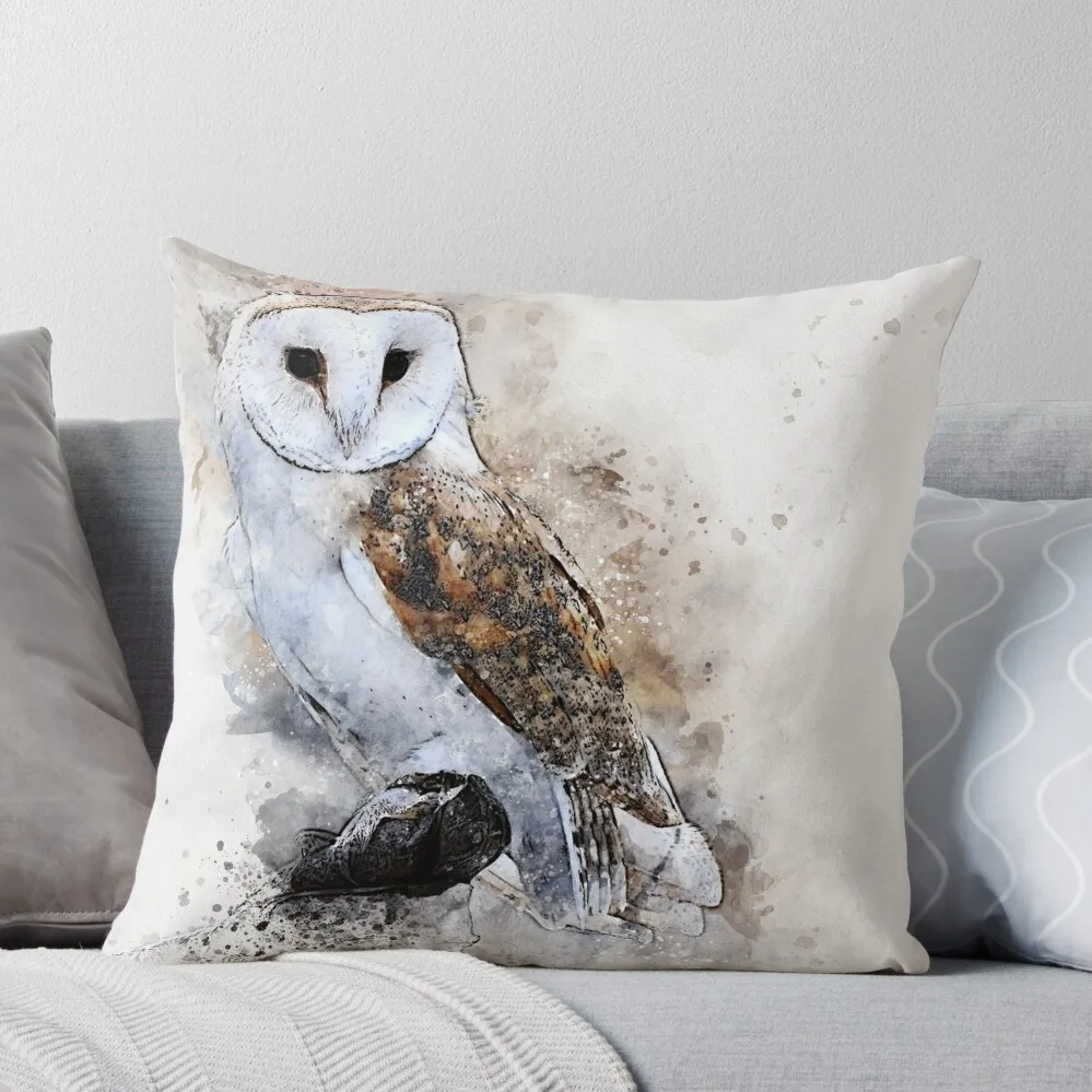 

Barn Owl Throw Pillow Sofa Cushions Room decorating items Rectangular Cushion Cover