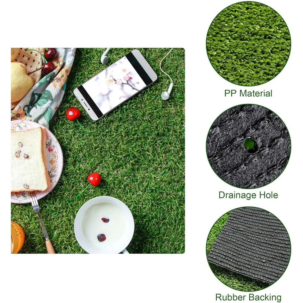 Artificial Turf Grass Rug Indoor Outdoor Event Patio Yard Decor Gym Pet Training Playground Fake Lawn Mat