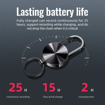 32GB Keychain Mini Voice Recorder Activated Sound Professional HD Noise Reduction Digital Dictaphone 4GB/8GB/16GB Mp3 Player