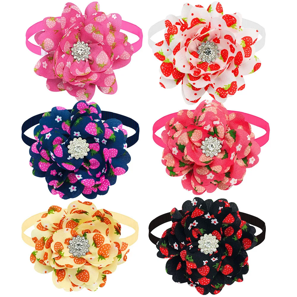 50PS Bulk Flower Bowties For Dogs Pets Cute Dianomd Small Dog Cat Bow Tie Collar Summer Dog Grooming Accessories For Small Dogs 6