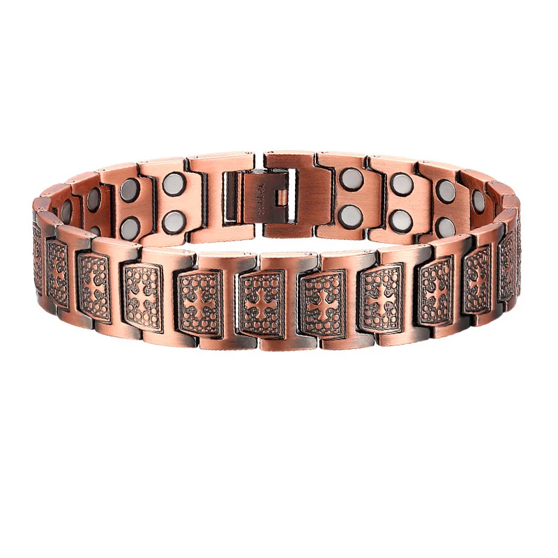 

Women Men Cross Pure Copper Magnetic Therapy Bracelet Ultra Strength for Arthritis Pain Relief & Carpal Tunnel Adjustable Length